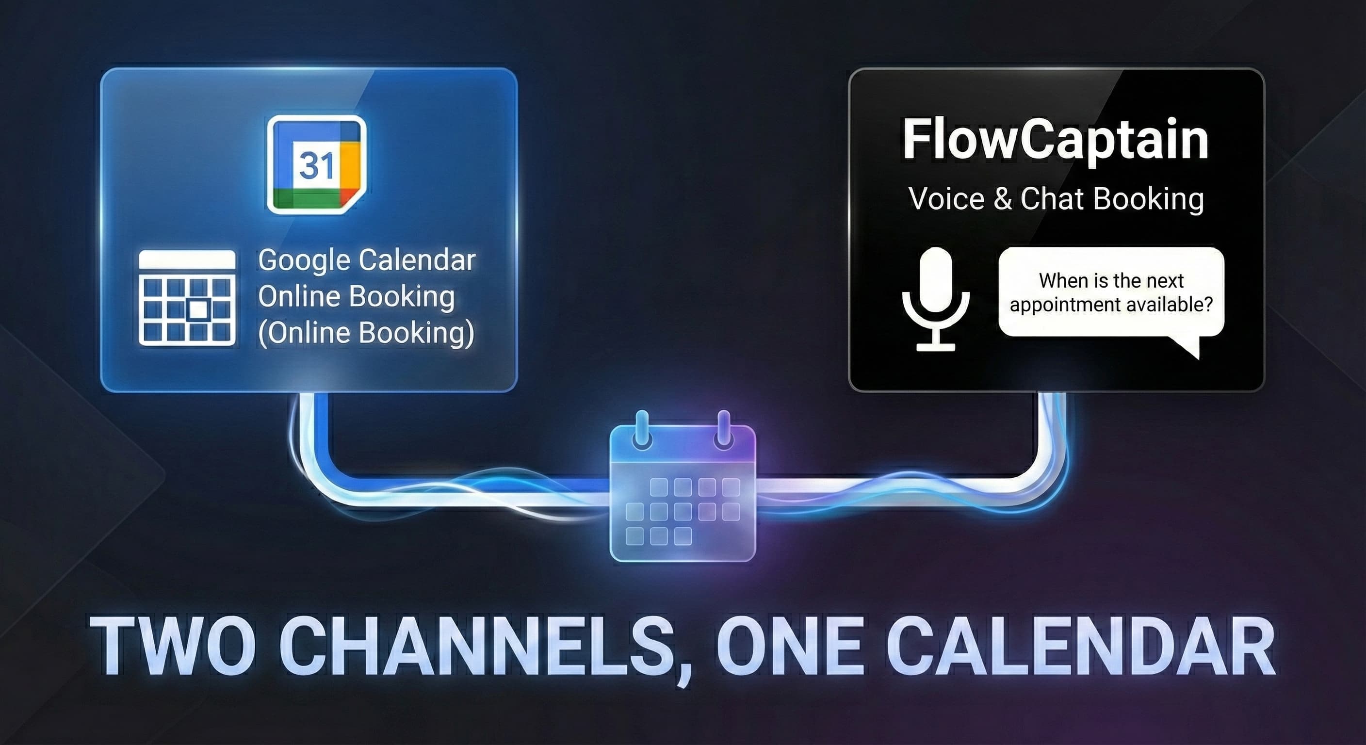 Cover Image for Google Calendar Booking Page + FlowCaptain: Two Channels, One Calendar